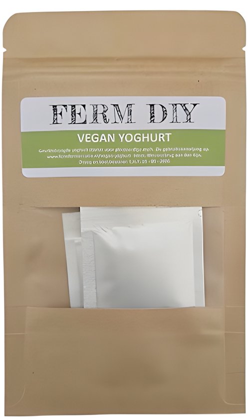 FERM plantaardige yoghurt cultuur - verpakking met 2 sachets voor 250L vegan yoghurt met de moederbatch methode - makkelijk te maken - boordevol probiotica van Ferm.