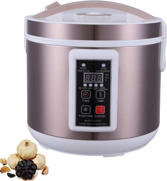 Fermentatiemachine voor Zwart Knoflook, 5L Fermentatiebox met RVS Stand, Snelle 168 Uur Fermentatie voor Knoflook, Yoghurt en Groenten