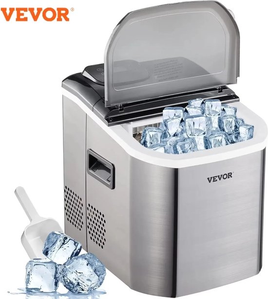 FIBILA IJsblokjesmachine - IJsmachine - IJsblokjesmakers - Aanrecht IJsmaker - 18 kg - Roestvrij Staal van $