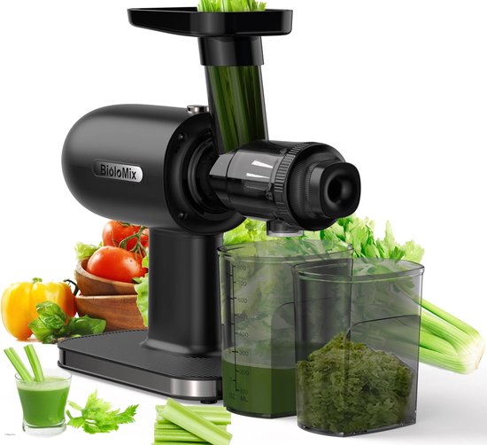 FIBILA Juicer - Slowjuicer - Sapcentrifuge - Sapmaker - Sap Extractor - Sap Machine Fruit en Groenten - Krachtige Motor - Zwart van $