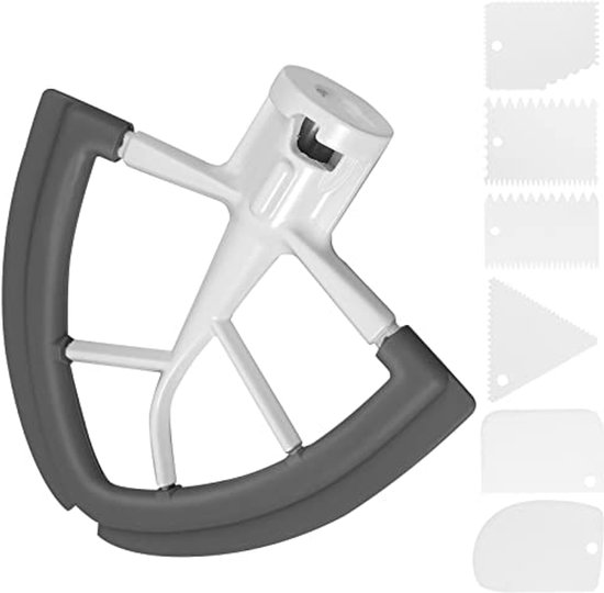 Flexibele Silicone Klopper voor 4,5/5 Quart Mixer met Taartschrapers van Merkloos