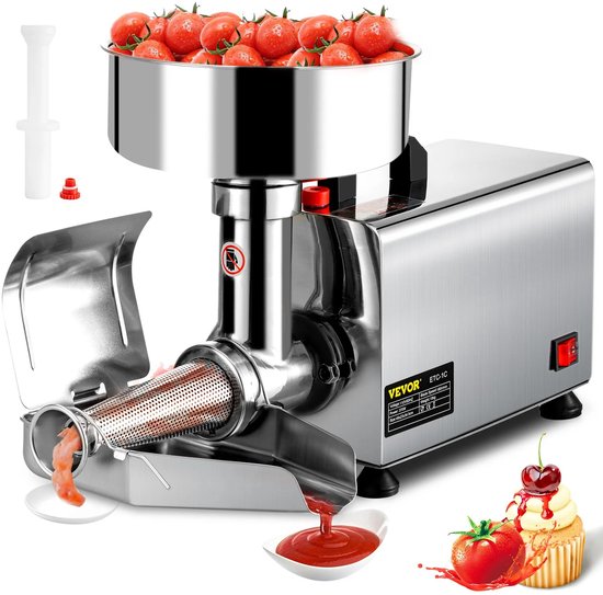 Flolife - Elektrische Tomatenzeef 370W – RVS Tomatenpers & Zeefmachine – Commerciële Kwaliteit – 90-160 kg/u van Merkloos