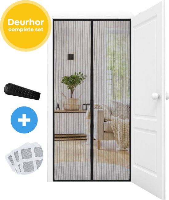 FLOOQ Premium Magnetisch Vliegengordijn Modern 92x210cm - Deurhor - Vliegenhor - Insectenhor Hordeur - Incl. bevestigingsmateriaal van FLO