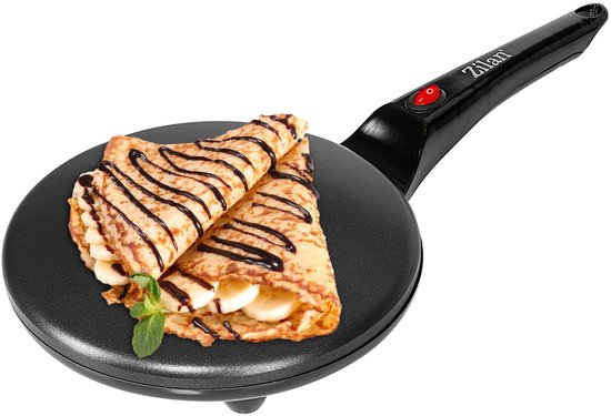 Floria Crêpe Maker ZLN7910 - Elektrische Pannenkoeken & Crêpemaker - 20 cm - 600-700 W - Anti-aanbaklaag - Zwart
