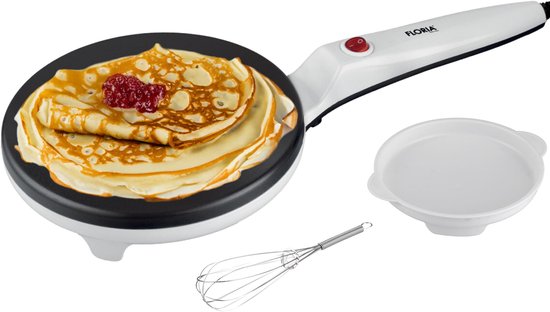 Floria Crêpe Maker ZLN7911 - Elektrische Pannenkoeken & Crêpemaker - 20 cm - 600-700 W - Anti-aanbaklaag - Wit