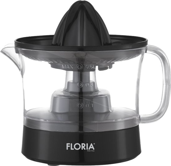 Floria Elektrische Citruspers – 0,5 L Sapcentrifuge & Sinaasappelpers – Anti-Drup Kan & Omkeerbare Perskegel – Snel & Eenvoudig Vers Sap Thuis van Merkloos