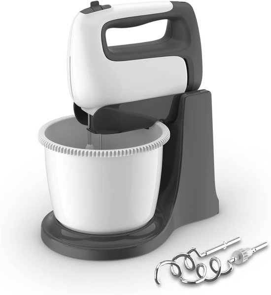 Florixa® Mixer met mengkom - Mixer - Mixer met mengkom keukenmachine - Wit En Zwart - ‎28cm x 10cm x 32cm van Merkloos