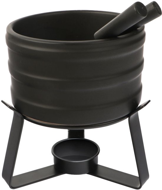 Fondueset Rood - Kaasfondue - Chocoladefondue - Fonduepannen - Fonduepan - Inclusief 2 vorkjes - Ø 12 cm
