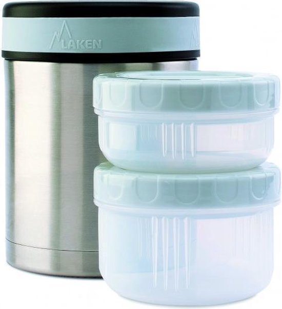 Food Container Thermos 1 Liter Laken, geïsoleerde roestvrij stalen thermos voor voedsel, met 2 binnencontainers, moderne Tiffin