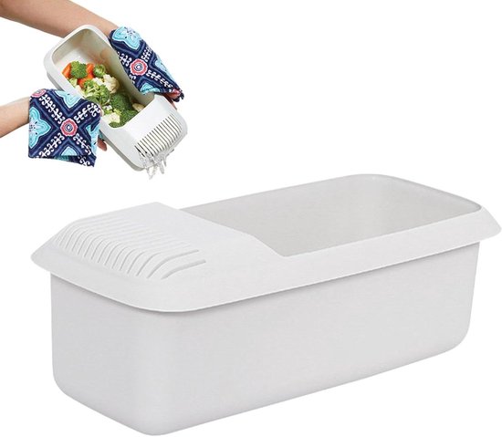 Food Container with Strainer for Microwave - Cook Pasta and Noodles Easily | Spaghetti Server and Vegetable Steamer for Dorm Kitchen . van Merkloos