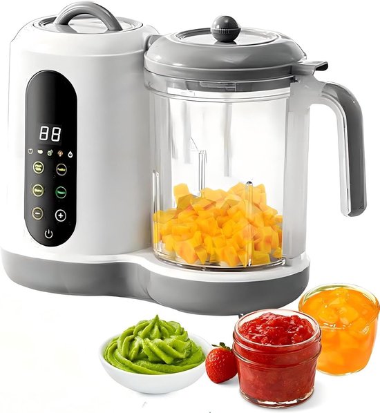 Food Maker Stoomkoker voor baby's, 400 ml, multifunctioneel, met touchscreen en 4 kookvoorinstellingen, automatische stoomkoker
