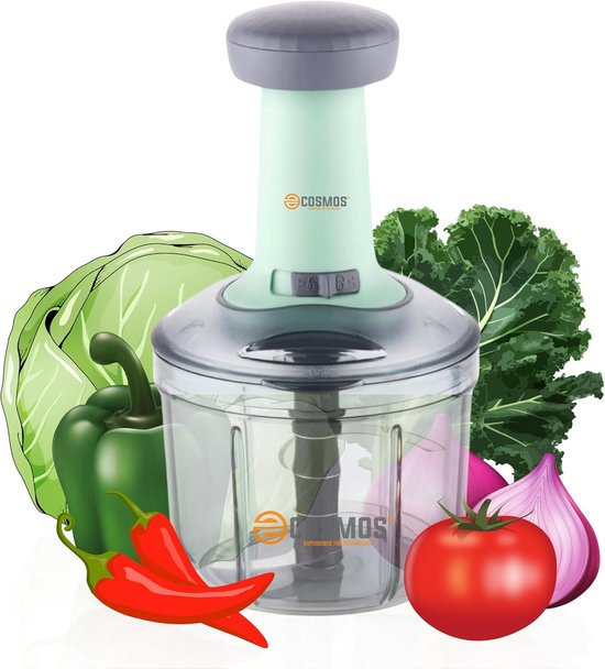Foodchopper 900ml met 4 Rvs Messen voor Groente, Aardappelen, Ui en Salade van Sola.