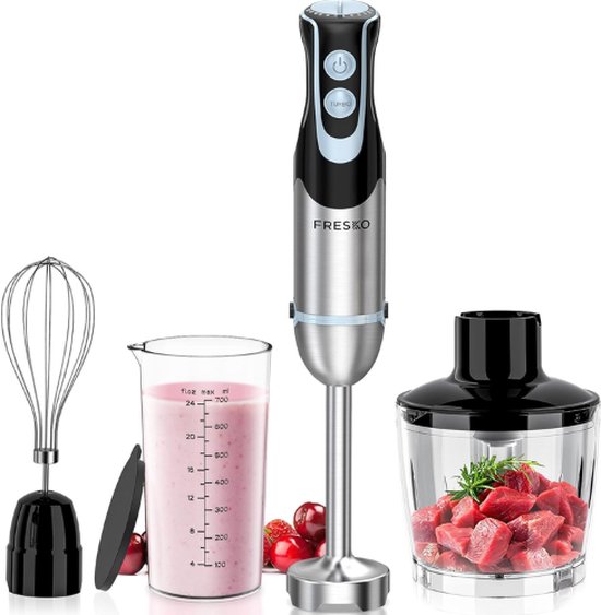 FRESKO® Staafmixer - Staafmixer 4-in-1 Staafmixer - Staafmixers - Staafmixer Beste Getest - Staafmixer Set - Staafmixer Met Hakmolen - Staafmixerset - Hand Blender - Hakmolen Elektrisch - Hakmolen - Staafmixer Kitchenaid van Merkloos