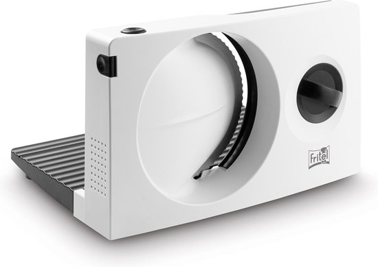 FRITEL Broodsnijmachine SL 3070 - Broodsnijder / Broodmachine - 0-15mm - Ø 17cm - 100W - Gekarteld Mes - Dichtklapbaar - Wit van Fritel