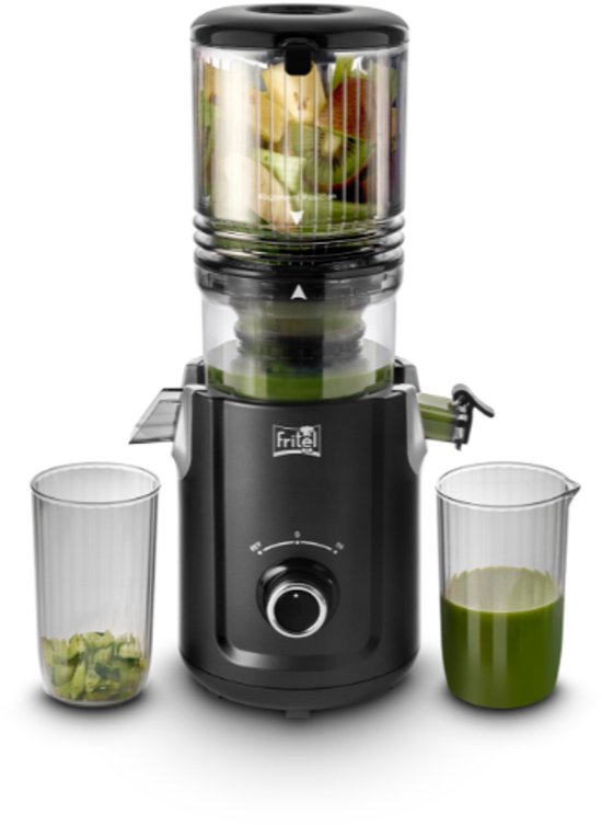 FRITEL SJ 5330 Slow Juicer met Cold Press Functie – Sapcentrifuge voor Fruit & Groenten – Grote Vulopening 128 mm – Zwart