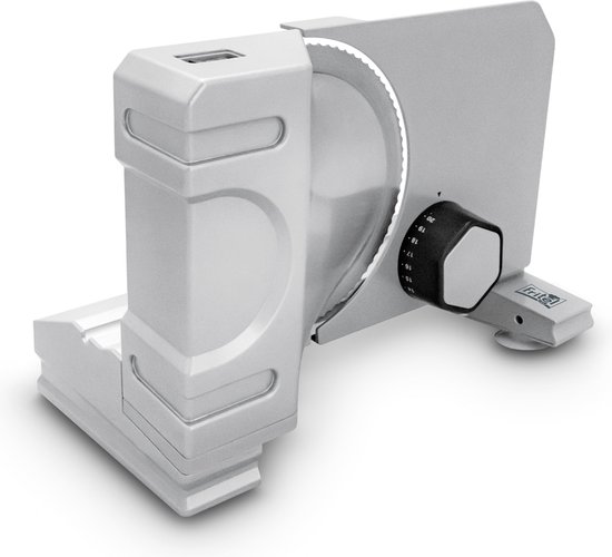 FRITEL Snijmachine SL 3710 - Allessnijder / Broodsnijder / Vleessnijder - 0-20mm - Ø 19cm - 150W - Universeel mes - Schuine slede 15° van Fritel