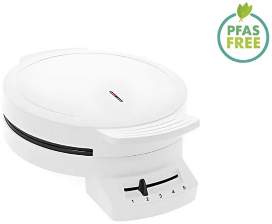 FRITEL Wafelijzer - A202 - Wafelmaker PFAS vrij - Wafelmachine voor Hartjeswafels - Hartjeswafelijzer - 5 Hartjeswafels - Wafelbakijzer met Vaste Bakplaten - Wit - 1200W van Fritel