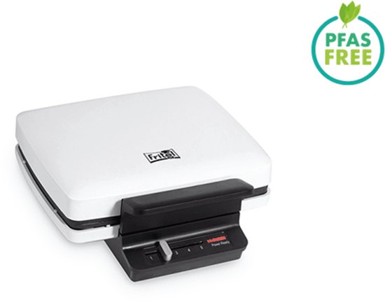 FRITEL Wafelijzer - WA 1230 - Wafelmaker met Vaste Platen - Wafelmachine met Anti-Aanbaklaag - Wafelbakijzer voor 4x7 Wafel - Traditionele Belgische Wafels - Wit - 1200W van Fritel