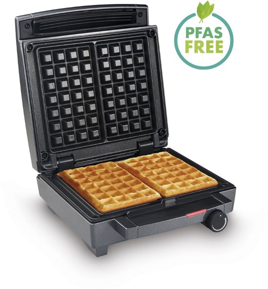 FRITEL Wafelijzer - WA 1451 - PFAS vrij - 4x7 Wafel - Traditionele Belgische Wafels XXL - Verticale opberging - Wafelbakijzer met Vaste Platen - 1400W van Fritel