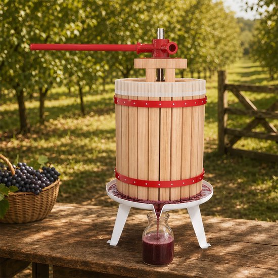 Froadp Handmatige Fruitpers - Handmatige Wijnpers - Sappers - Incl. Persdoek &Drukplaat - voor vers fruit, familiebijeenkomsten,Wijnmaken - 18L van froadp