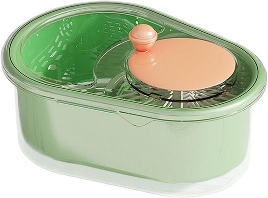 Fruit Cleaner Spinner - Salade Droger - Groente Wassen - Handmatige Bediening - 24x16x16 cm - Groen