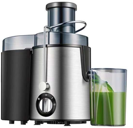 Fruit- en Groentesappers van Roestvrij Staal - Kitchen Sapcentrifuge - Juicer voor Groenten & Fruit - 2 Snelheden - 800 Watt - Zilver van Merkloos