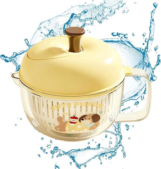 Fruit Reiniger Centrifuge - Groente Droger - Maaltijd Voorbereiding - Antislip Basis - 20 cm Hoog - Geel