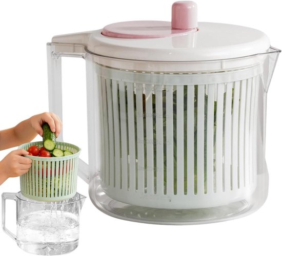 Fruit Wasmachine - Groente Droger - Maaltijd Voorbereiding - Tijdbesparend Mechanisme - 25 x 20 x 20 cm - Wit