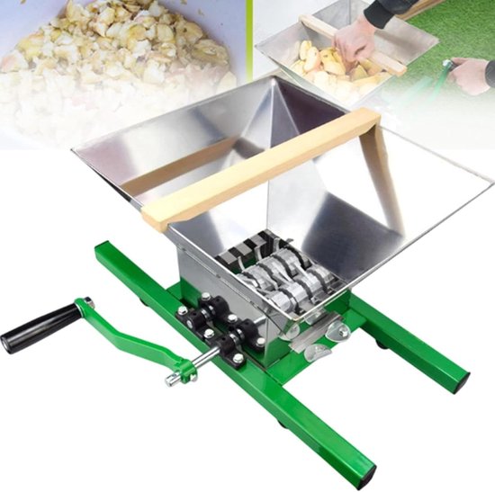 Fruitmolen - Vruchtenpers Hakselaar - Sap Maken - Handzwengel Bediening - 7 Liter - Groen