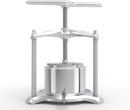 Fruitpers 3L RVS - Handmatige Sapcentrifuge voor Wijn en Fruit - Duurzaam en Efficiënt Juicen