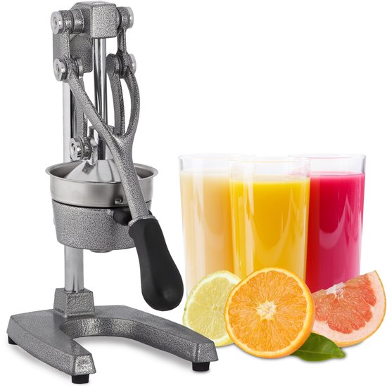 fruitpers handmatig - met hendel - professioneel - premium citruspers - zilverkleurig van Merkloos