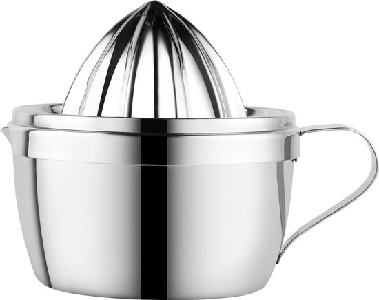 Fruitpers handmatig - Sinaasappelpers - Citroenpers - citroen pers - citroenknijper - 304 RVS - Limoenpers - Handmatige Citroenpers - Lemon squeezer - Citrusknijper - Fruitpers - Sinaasappelpers - 15.5*11.5*7 cm - Zilver - met twee accessoires van Merkloos