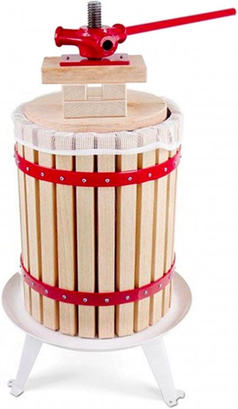 Fruitpers Mand - Druivenpers Appelpers - Zelf Sap Maken - Houten Mand 18L
