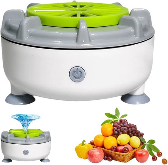 Fruitreiniger - Groentereiniger - Fruit en groente wasmachine - Oplaadbaar - Waterdicht - Vortex technologie - Voor groente, vlees en fruit - Keukenhulp - Grijs van Merkloos