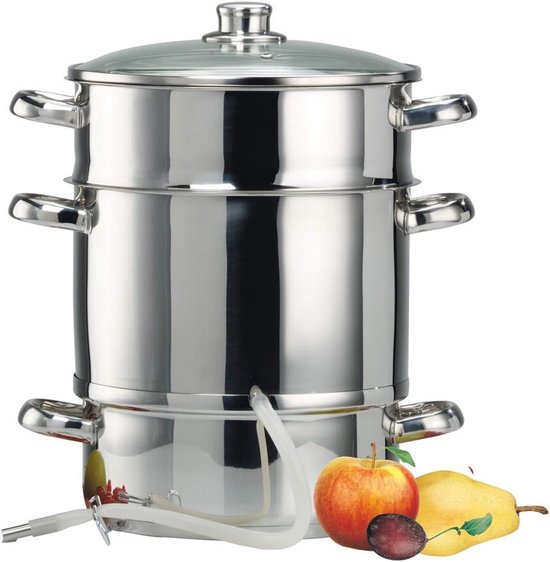 Fruitsapcentrifuge van roestvrij staal met glazen deksel van Merkloos