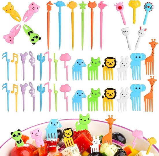 Fruitvorkjes voor Kinderen en Volwassenen, 68 Stuks Herbruikbare Mini Vorkjes voor Fruit, Tandenstokers en Desserts, Perfect voor Feestjes en Bento Boxen