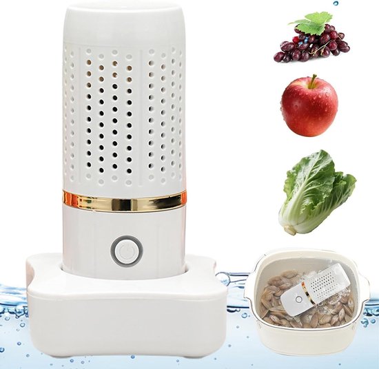 Fruitwasmachine - Draadloze voedselreiniger voor groenten, vlees, rijst, zeevruchten, draagbare ultrasone reiniger voor het reinigen van keukenproducten, voedselwasmachine - multifunctioneel - wit