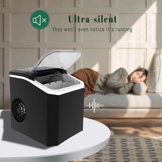 Fytura - Elektrische IJsblokjesmachine – Professioneel & Draagbaar – Automatisch Kogelvormig IJs – Familiebar & Thuisgebruik – Zelfreinigend – 12 kg/dag – 1,3L Watertank- zwart van Fytura