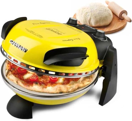 G3 Ferrari Delizia - Pizzaoven elektrisch - 400°C - Vuurvaste pizzasteen Ø31 cm - Pizza in 5 min - Geel