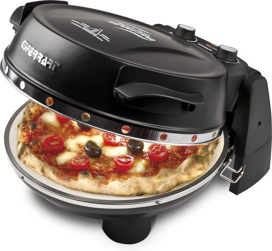 G3 Ferrari Pizzeria Snack Napoletana Zwart - Pizzaoven - 400°C - 2 Vuurvaste Pizzastenen Ø31 cm - Pizza in 5 Minuten