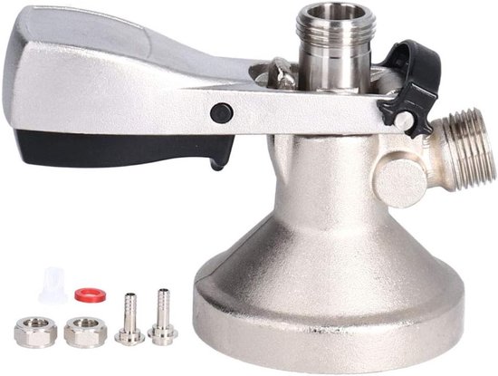 G5/8 G-Type Bierfust Koppeling Dispenser van RVS en Messing voor Thuisbrouwerij en Tapinstallatie Accessoire van Merkloos
