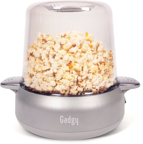Gadgy Premium Popcornmachine - Popcornmaker - Vers & Huisgemaakt Popcorn in 4–5 Minuten - 500W - Zilver
