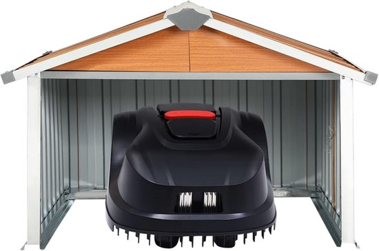 Garage robotmaaier grasmaaier verzinkt staal 92 x 97 x 63 cm (B x D x H) bruin