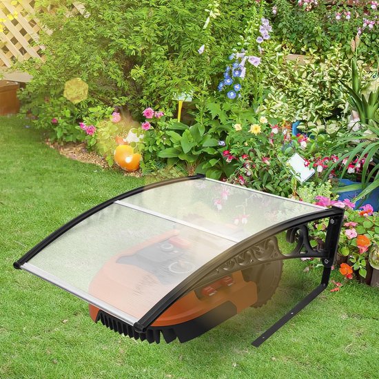 Garage voor robotmaaier, 106 x 87 x 50 cm, van polycarbonaat, beschermhoes voor caravan, bescherming tegen regen, hagel en uv-stralen