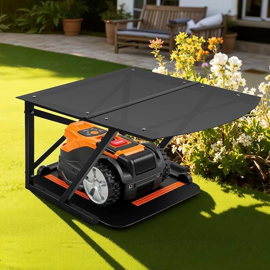 Garage voor robotmaaier, garage voor robotmaaier, dak, grasmaaier, garage, garage, robotmaaier, weerbestendig, eenvoudige installatie, 77 x 67 x 41 cm
