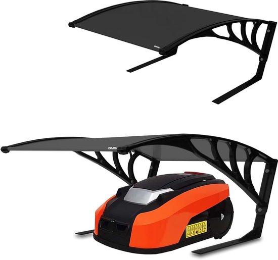Garage voor robotmaaier, overkapping voor robotmaaier, grasmaaier, tuin, weerbestendig, afmetingen 82 x 103 x 47 cm, zwart
