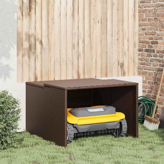 Garage voor robotmaaier, schuilplaats voor grasmaaiers, bruin, 86