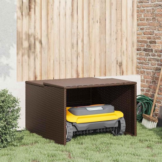 Garage voor robotmaaier, schuilplaats voor grasmaaiers, PE-rotan
