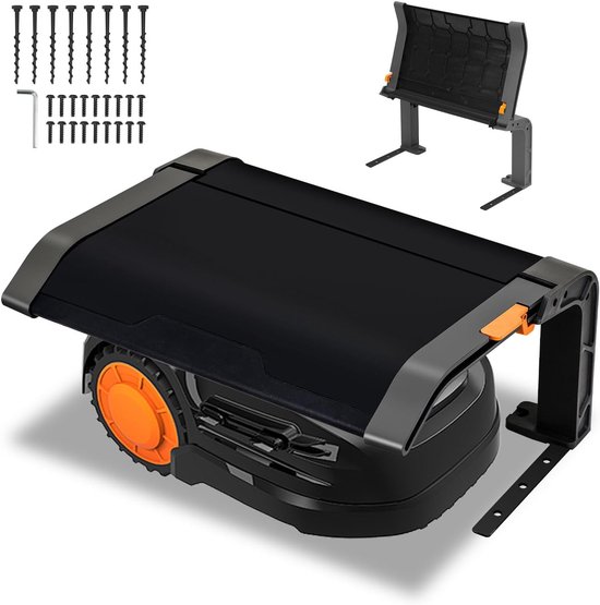 Garage voor robotmaaier van PP-kunststof, regenbescherming voor grasmaaiers, grasmaaier, wind- en zonbeschermde inklapbare garages, 72 x 56 x 36 cm, zwart