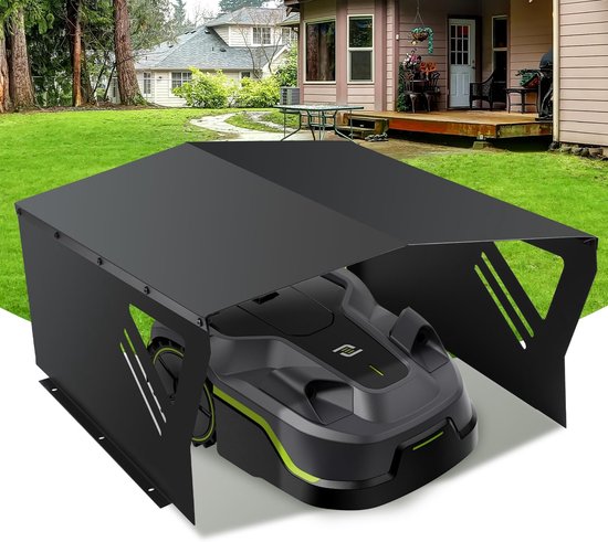 Garage voor robotmaaier, zon- en regenbestendige opslag voor robotmaaiers, 78 x 60 x 34 cm, zwart